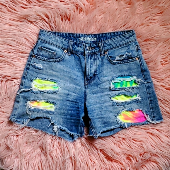 Custom DIY Tie Dye Distressed Wild Fable Shorts